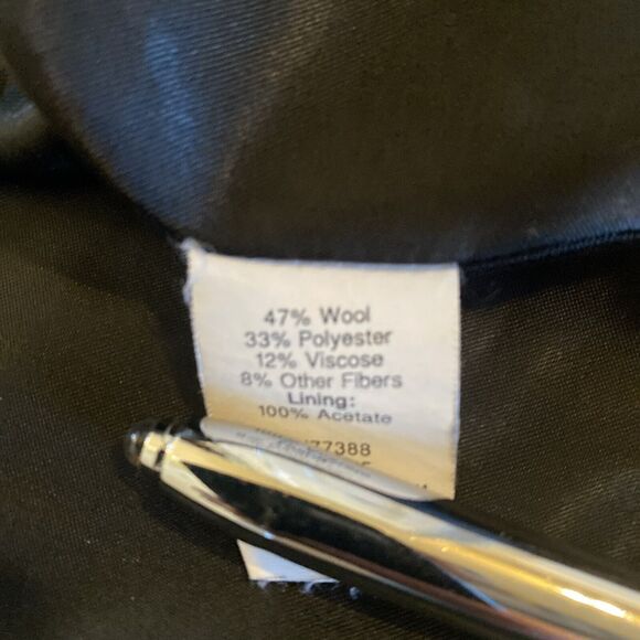 J.‎ CREW Pea Coat Womens Size 0 Wool Black Zip Jacket Classic Preppy - Picture 12 of 12